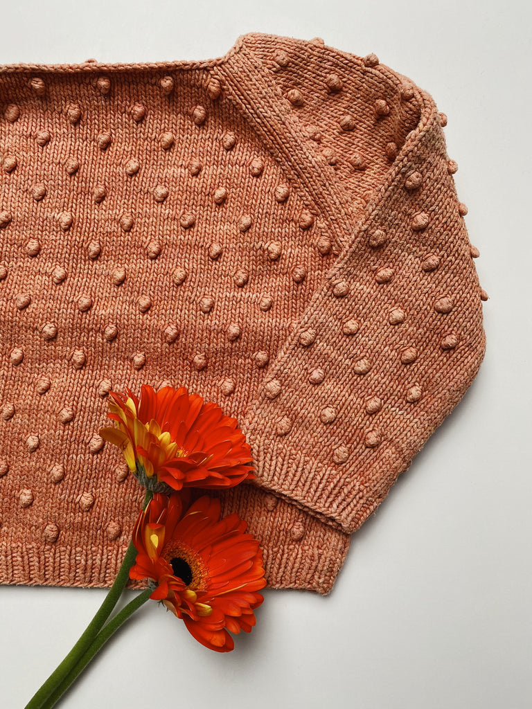 Misha & Puff | Coral Popcorn Knitted Jumper | 3-4 Years