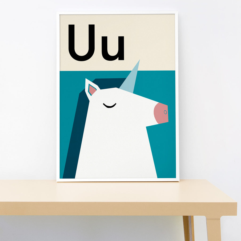 Lorna Freytag Alphabet Art Print - Unicorn